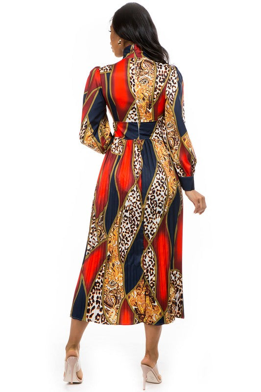 RED MULTI COLOR LONG MAXI DRESS