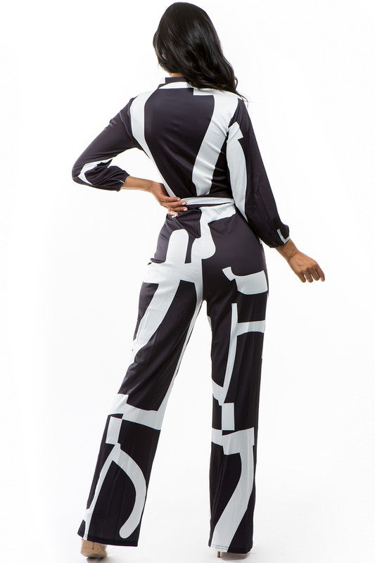 BY CLAUDE FABULOUS BLACK AND WHITE JUMPSUIT