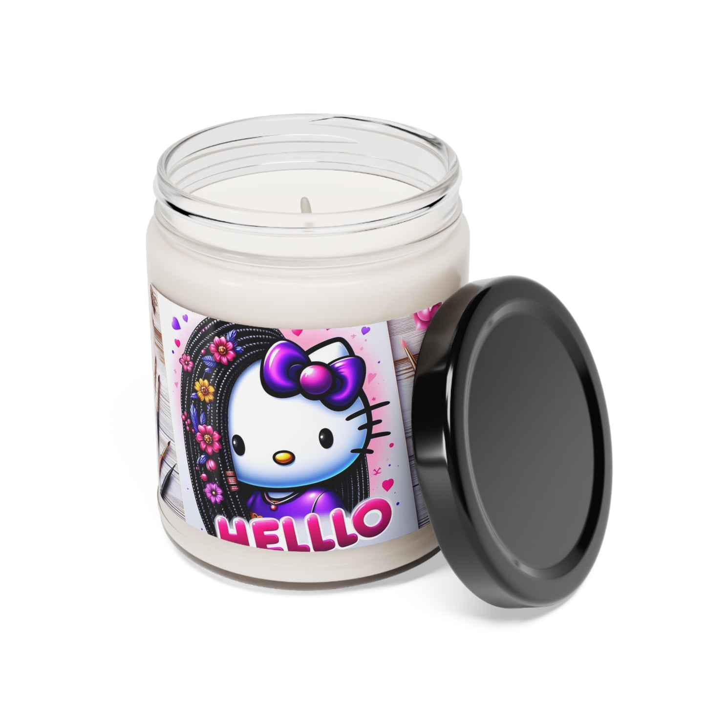 Painted Hello Kitty with Braids Scented Soy Candle, 9oz