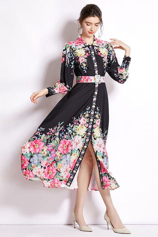 BY CLAUDE FLORAL PRINT MAXI DRESS