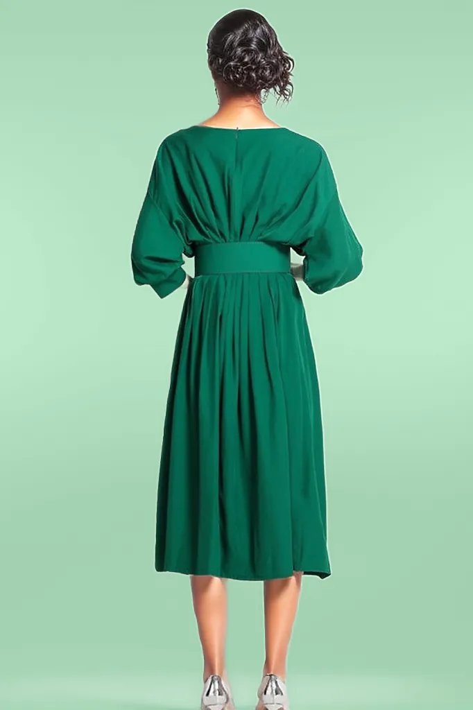 BY CLAUDE SOLID GREEN DRESS