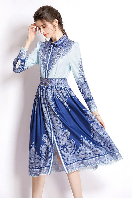 BY CLAUDE RETRO INSPIRED BLUE DRESS