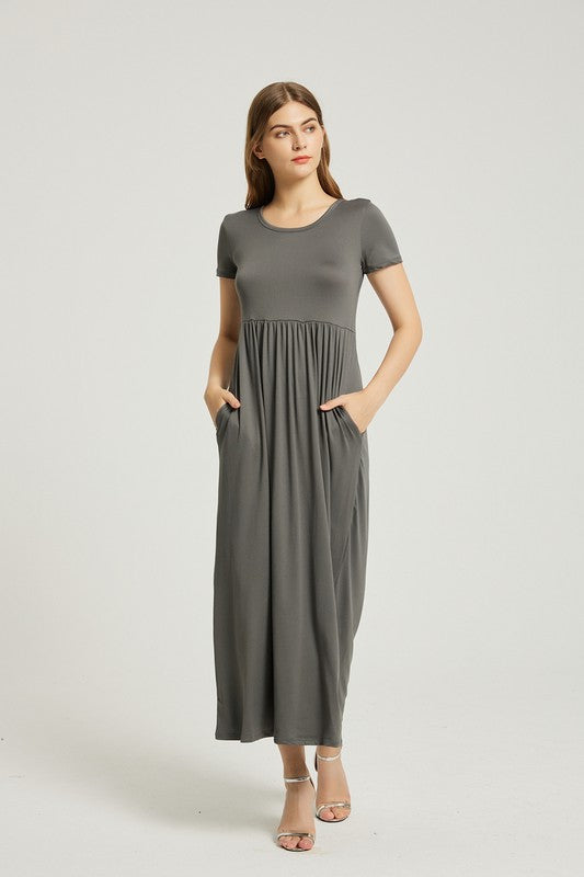 Women's Summer Casual Maxi Dress With Pockets