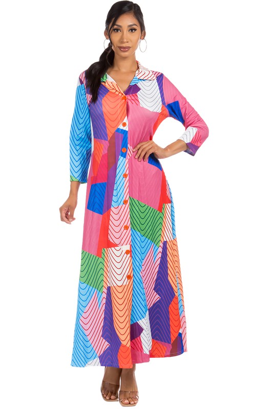 BY CLAUDE COLOR PATCH SUMMER MAXI DRESS