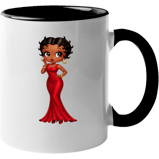 Black Woman In Silk Red Dress Mug
