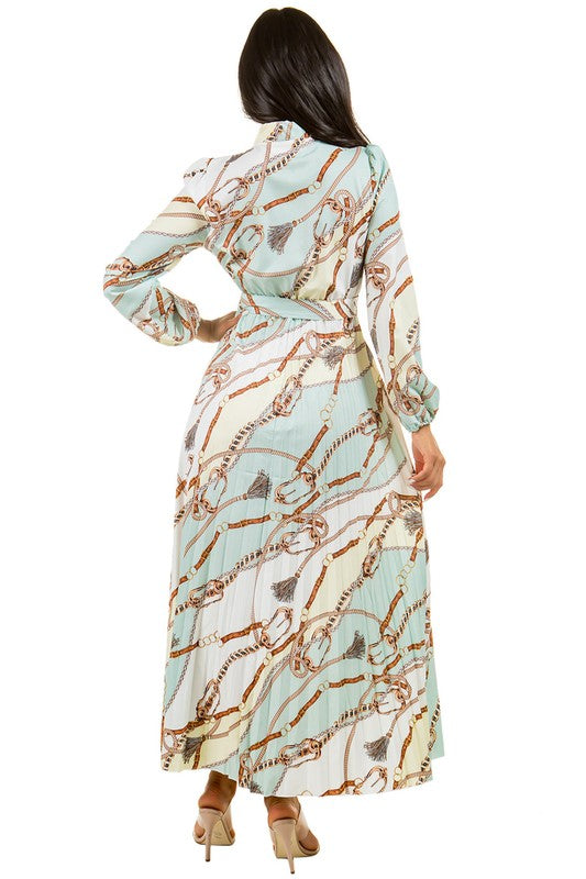 STYLISH BY CLAUDE LONG LENGTH PRINTED DRESS