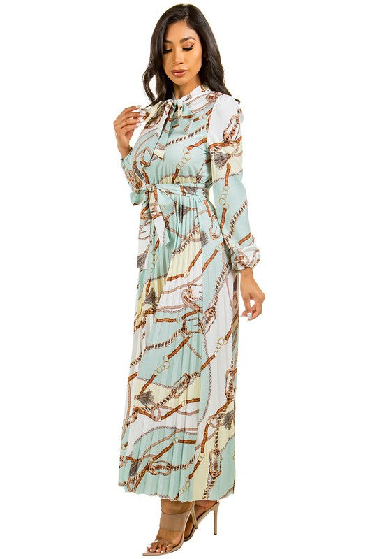 STYLISH BY CLAUDE LONG LENGTH PRINTED DRESS