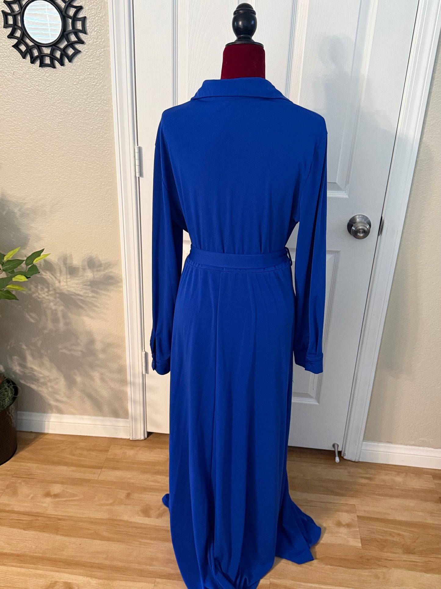 Plus Size Button Down Maxi Length Dress, 2XL