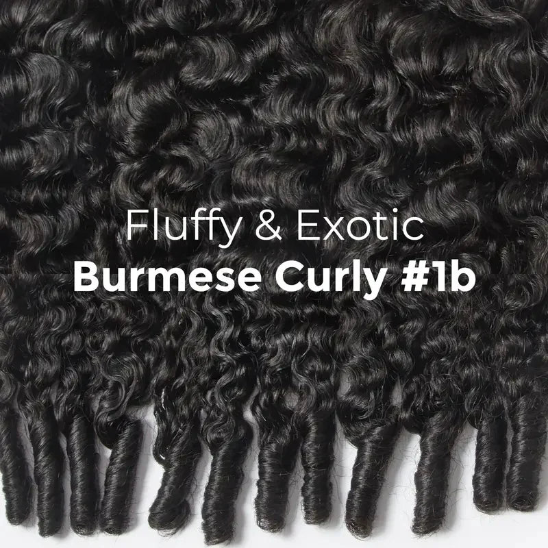 Wear and Go 180% Density Human Hair Half Wig Burmese Curly