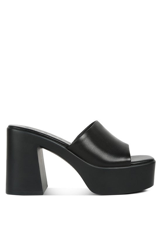 Scandal Slip On Block Heel Sandals