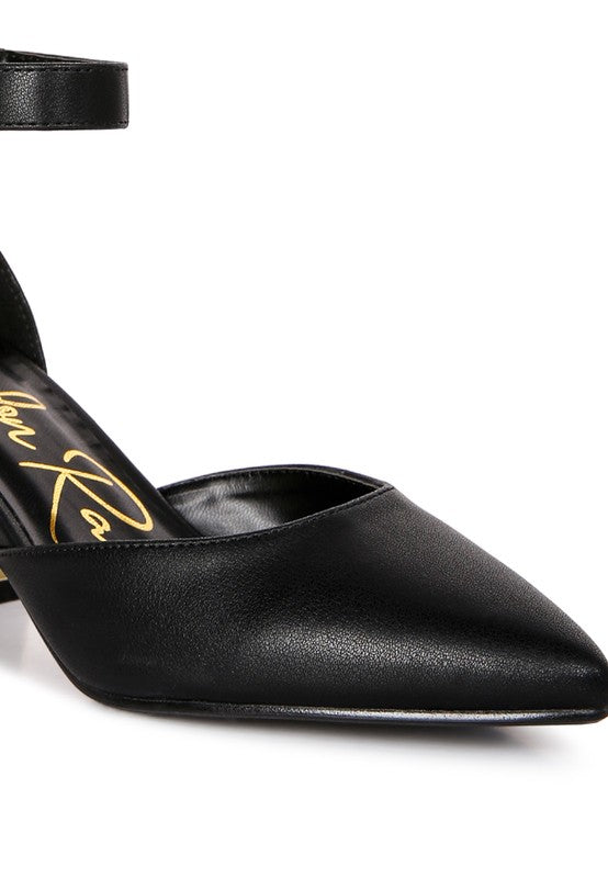 Myla Faux Leather Metallic Sling Heeled Sandals