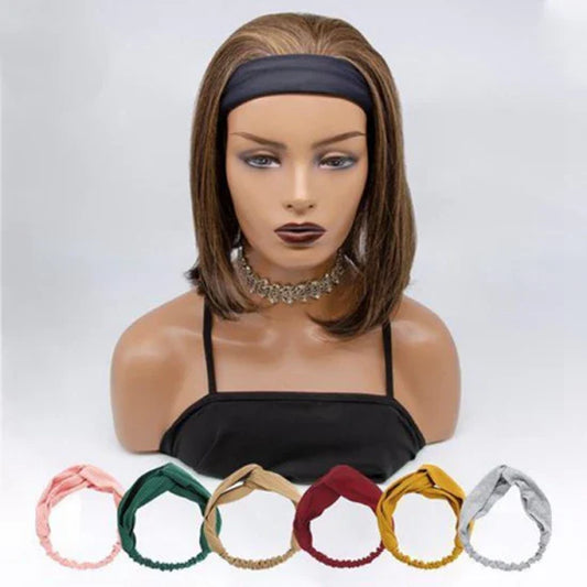 10-12 Inch Grab-N-Go Wigs Headband Wigs P4/27# Straight 200% Density-100% Human Hair Wigs