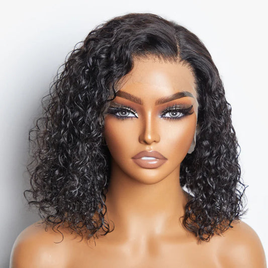 Pre-Plucked 13x4 Lace Front Water Wave Bob Wig 150% Density