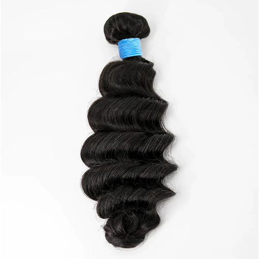14-26 Inch Ocean Wavy Virgin Brazilian Hair #1B Natural Black - Human Hair Bundles