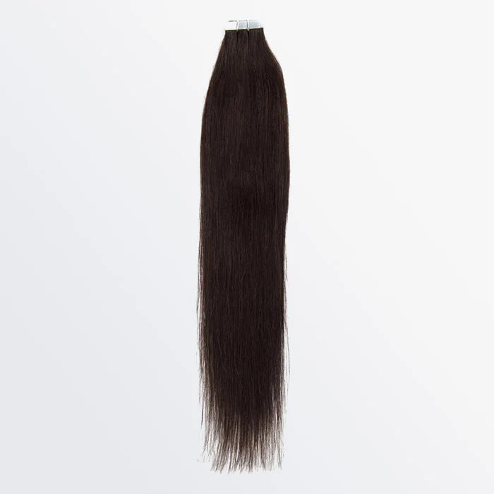 Premium Quality Straight Tape In Remy Hair Extensions #2 Darkest Brown