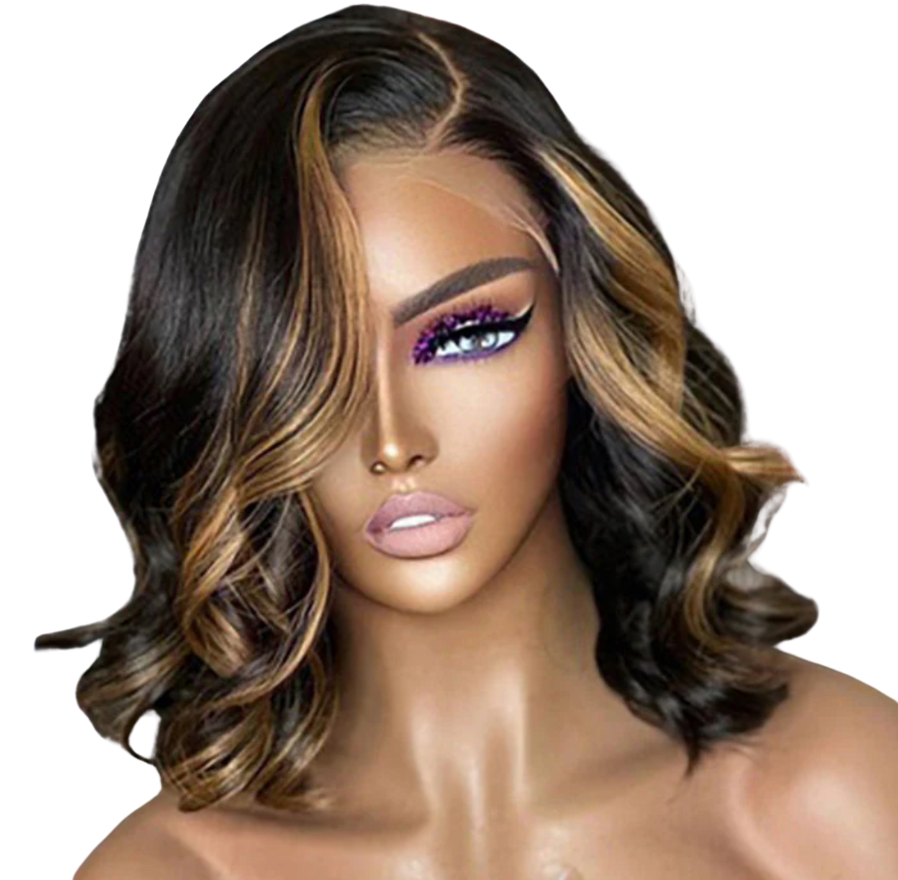 12 Inches Loose Wave Mix Blonde Color 5X5 HD Lace Closure Wig-100% Human Hair