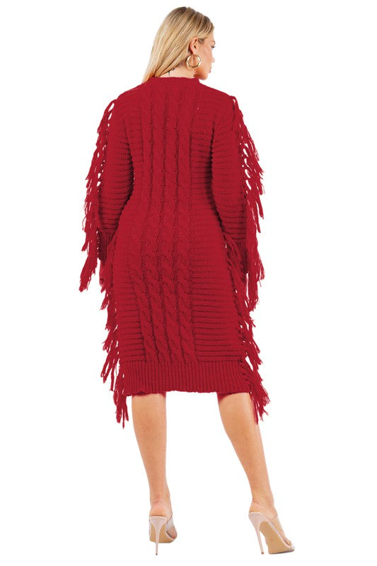 Red FASHION SWEATER DRESS