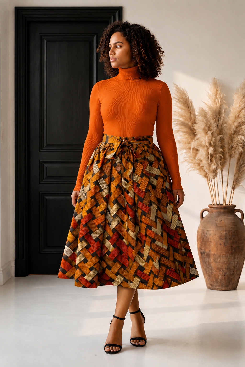 Ankara Midi Flare Skirt (1312 B)
