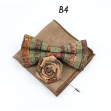 Handmade Cork Wood Bow Tie Sets