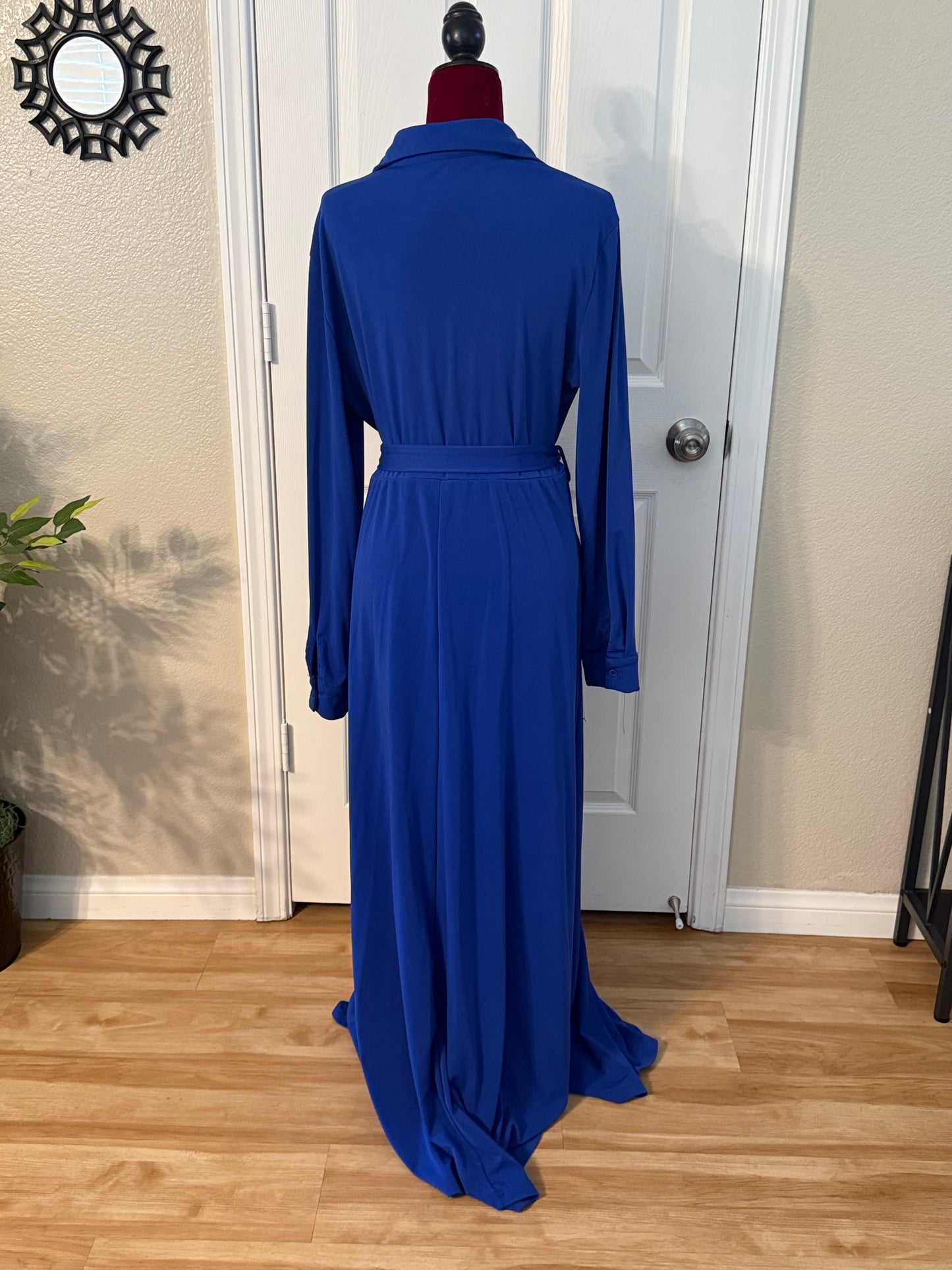 Plus Size Button Down Maxi Length Dress, 2XL
