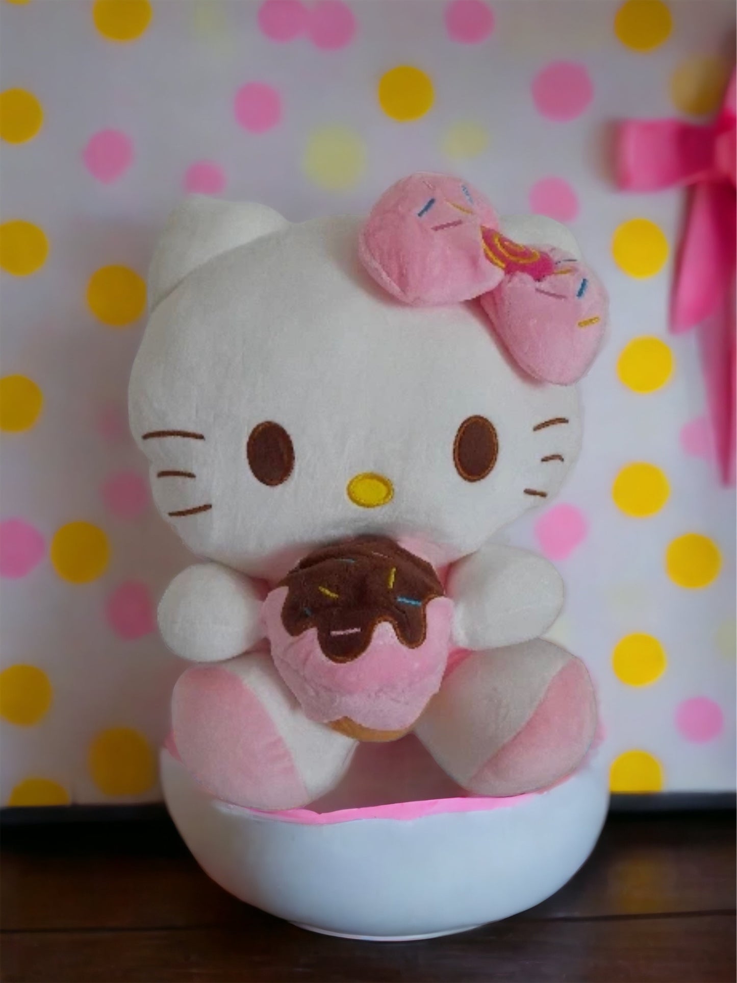 Adorable Kawaii Sanrio Hello Kitty Ice Cream Cone Plush Doll - Stuffed Toy