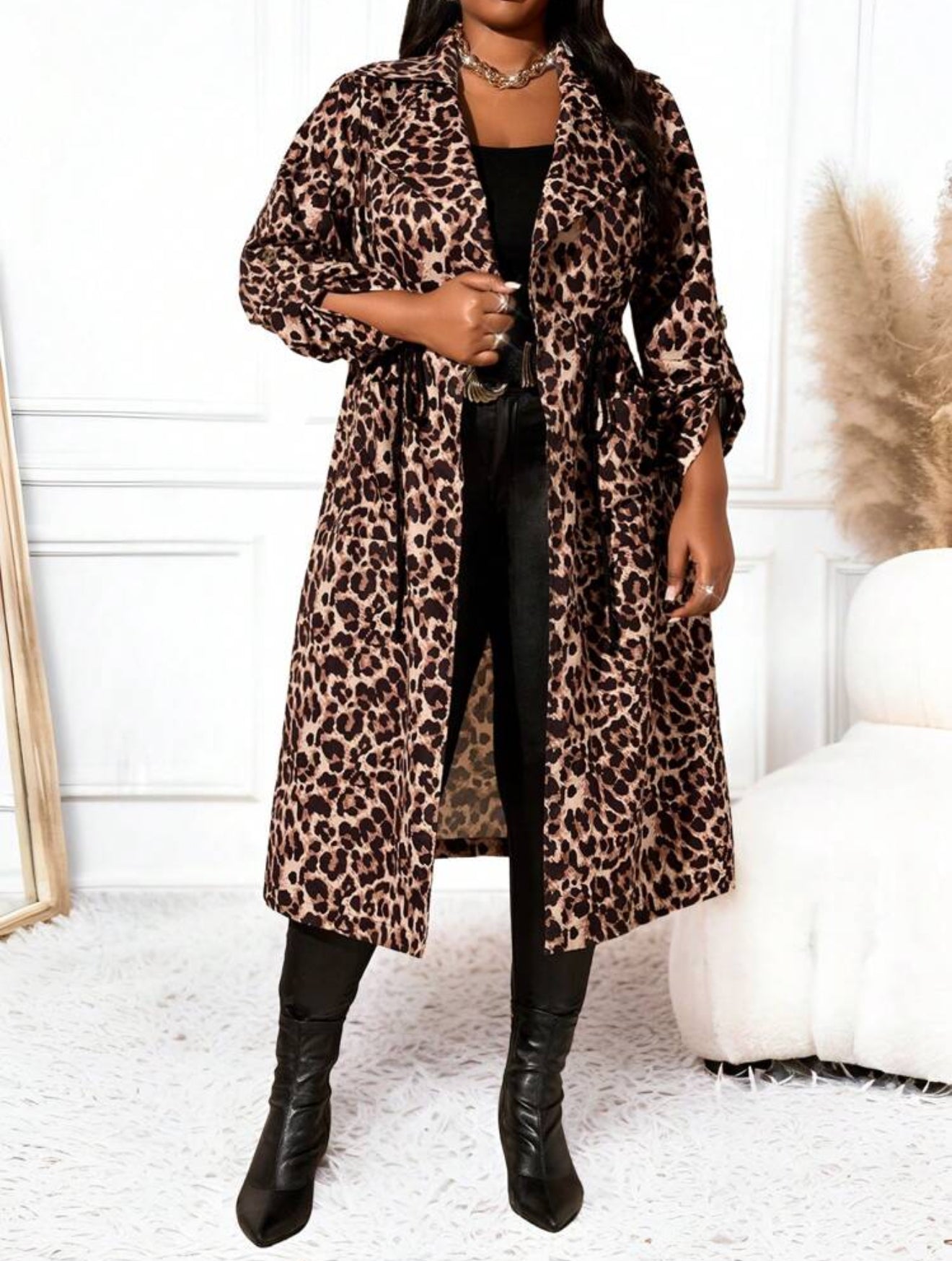 Animal Print Long Length Cardigan, Plus Size 12 - 20