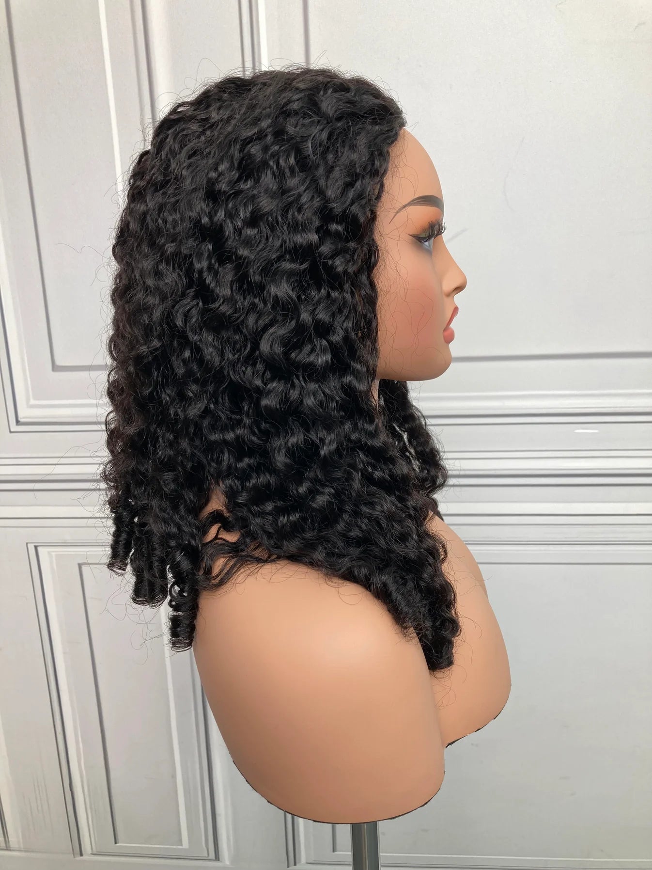 Wear and Go 180% Density Human Hair Half Wig Burmese Curly