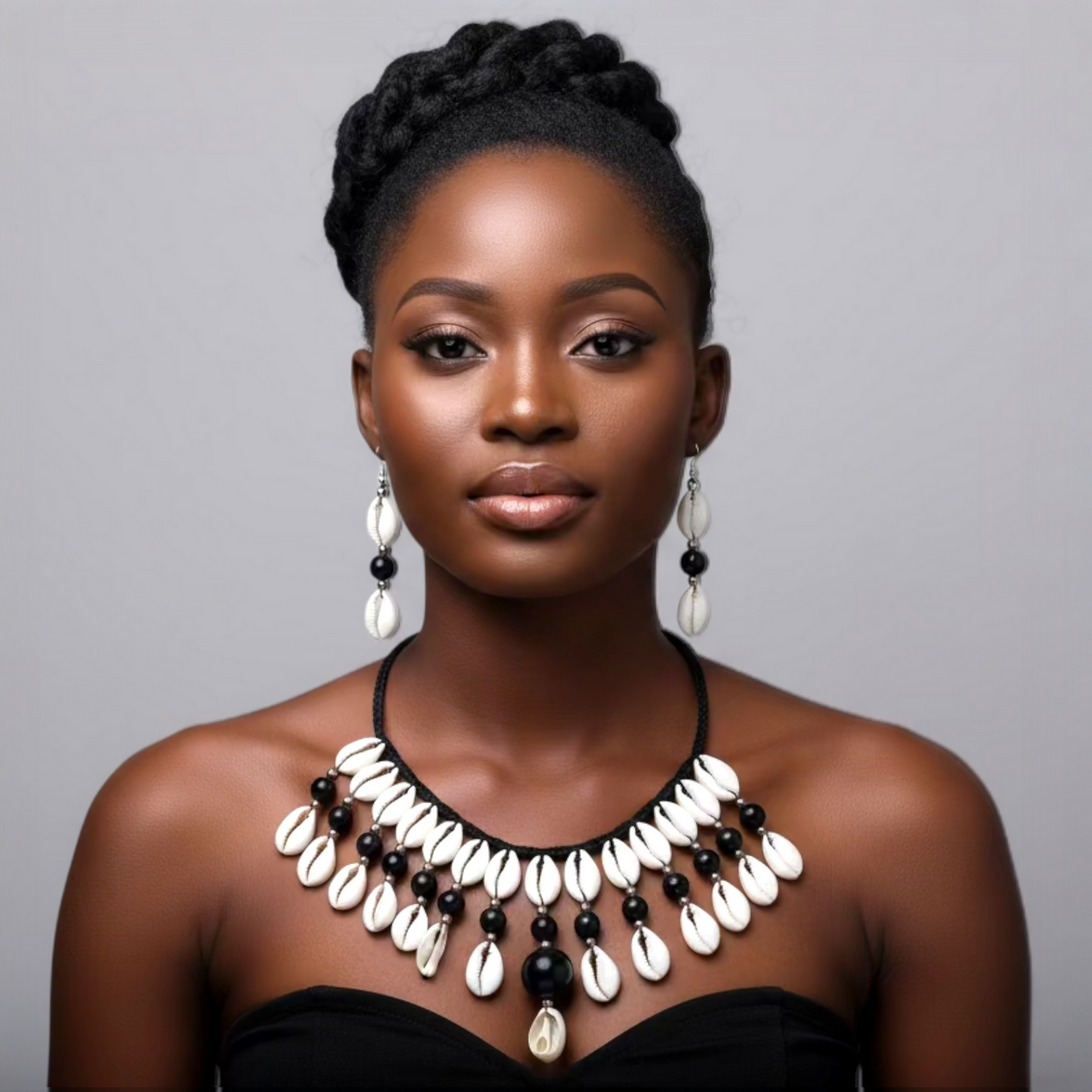 Cowrie Shell Necklace/ Earring Set