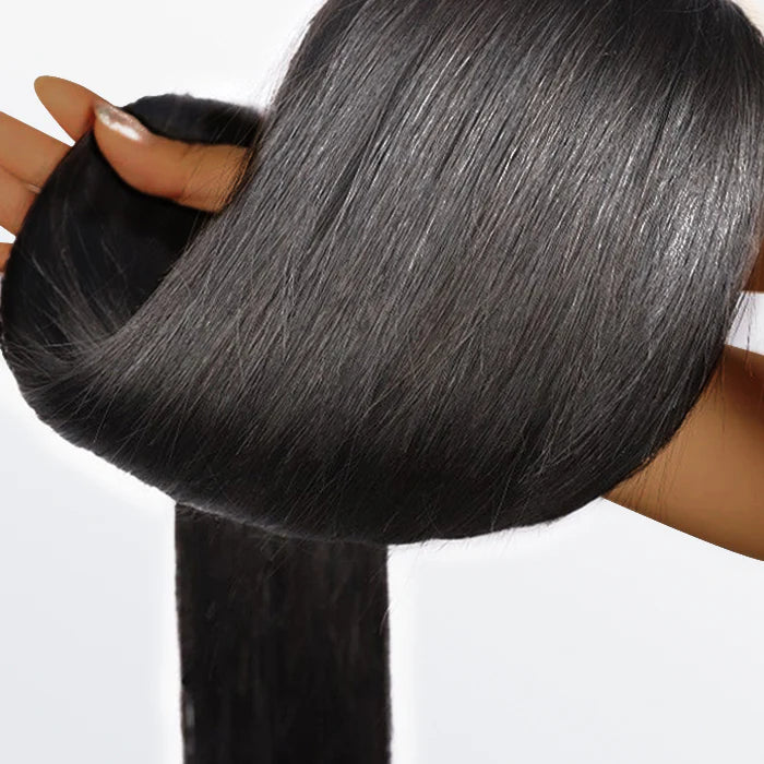 10-40 Inch Straight Virgin Brazilian Hair #1B Natural Black - Human Hair Bundles