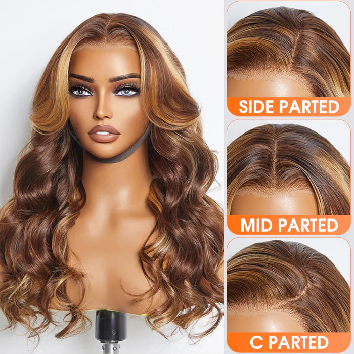 24 Inches 13"x4" Body Wavy Wear & Go Glueless #4/27 Lace Frontal Wig-100% Human Hair