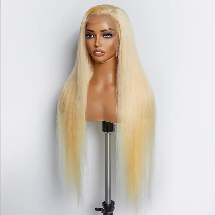 26-30 Inches Pre-Plucked 13"x4" #613 Straight Lace Frontal Wig 200% Density-100% Human Hair