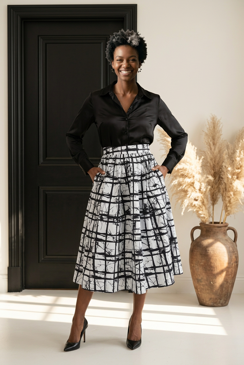 Ankara Midi Flare Skirt (1312 J)