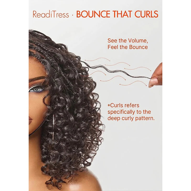 150% Density 5x5 Closure Lace with Boho Braids Pre-Cut Glueless Top Human Hair Wig Curly, 10 inches