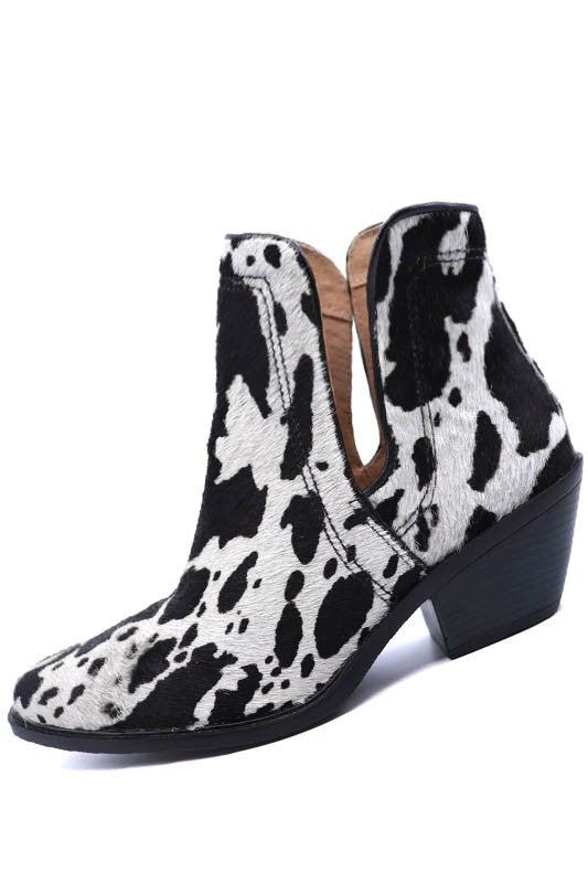 Western Cut Out Animal Hair Booties