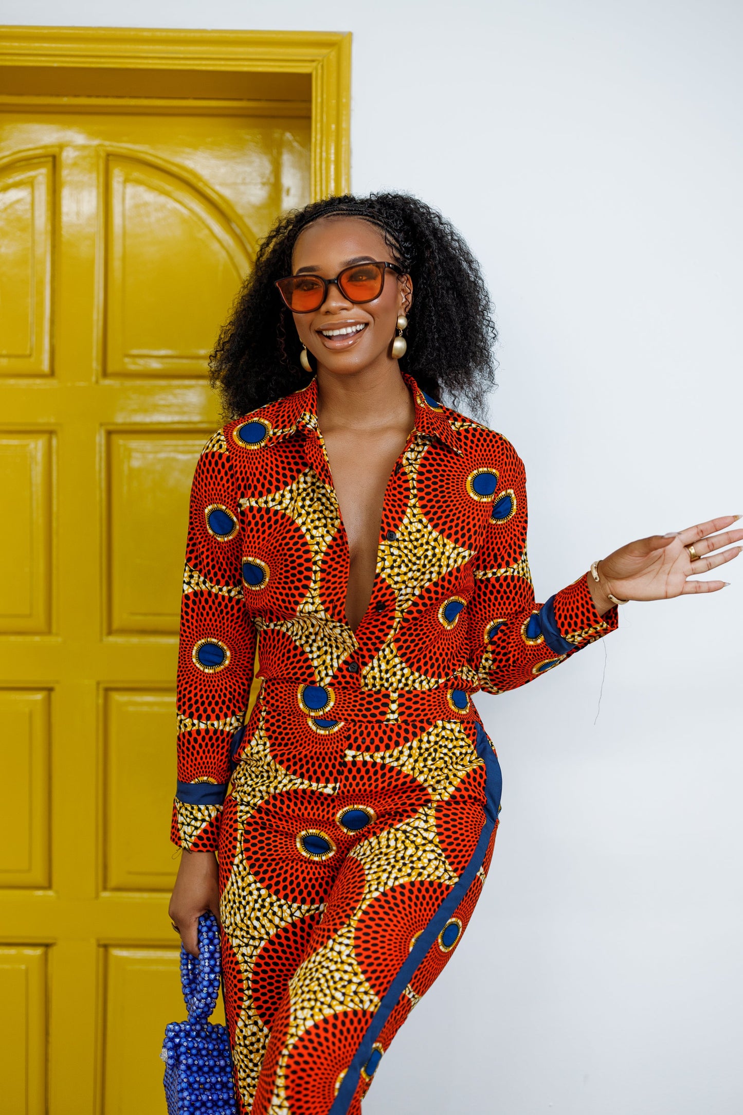 EVA AFRICAN PRINT STRAIGHT-LEG TWO PIECE SET