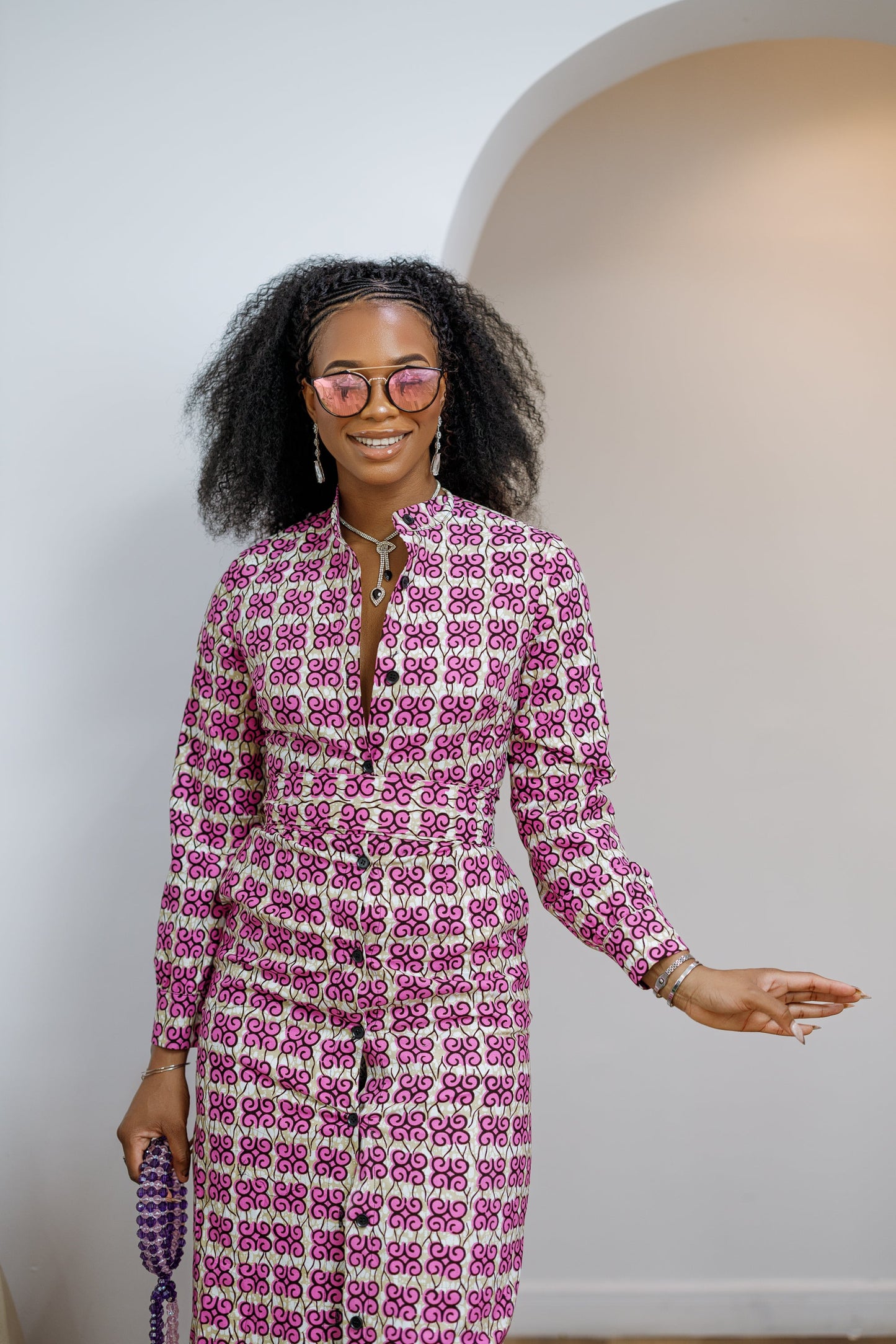 EMILY AFRICAN PRINT BUTTON MAXI DRESS