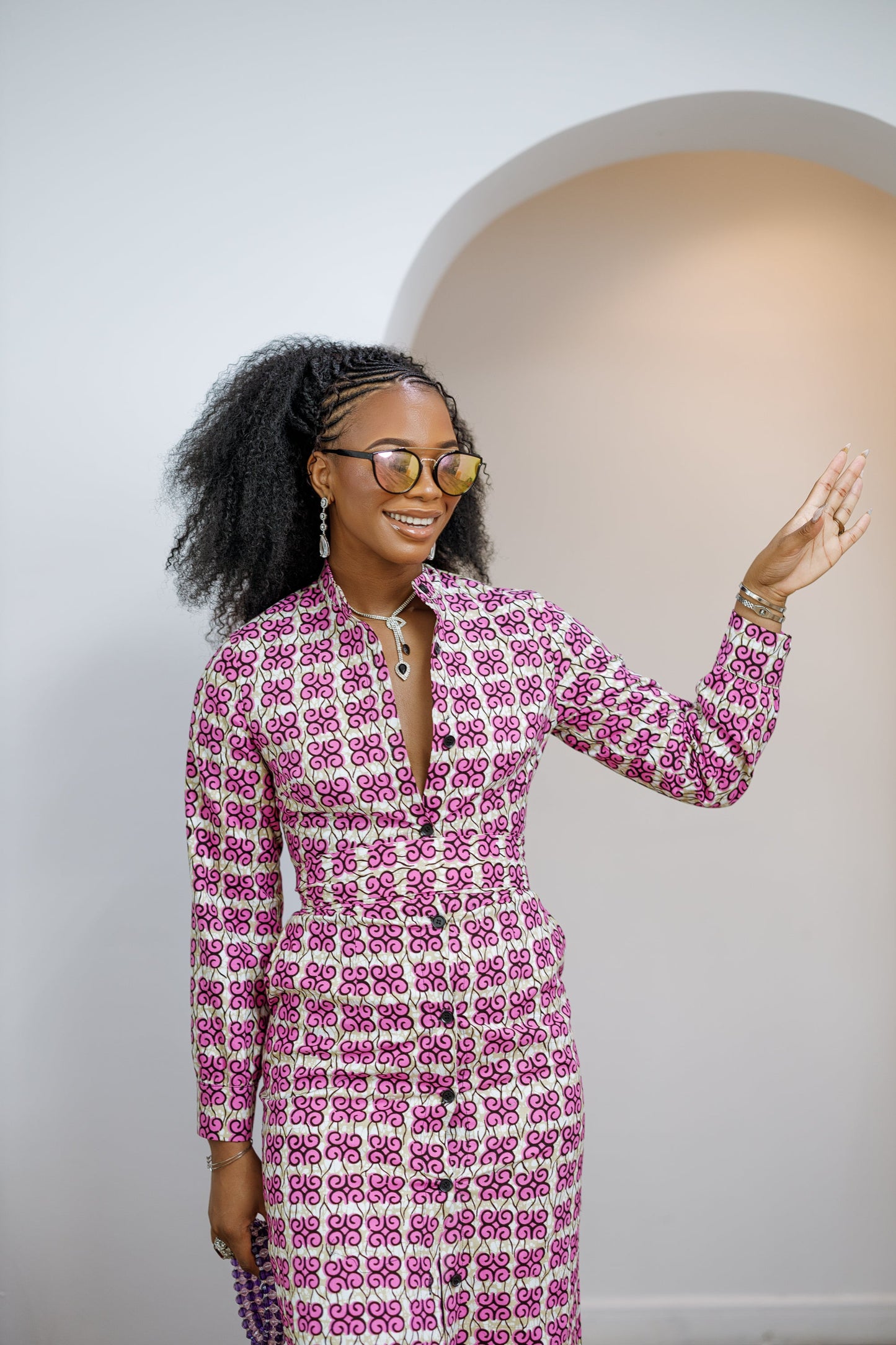 EMILY AFRICAN PRINT BUTTON MAXI DRESS