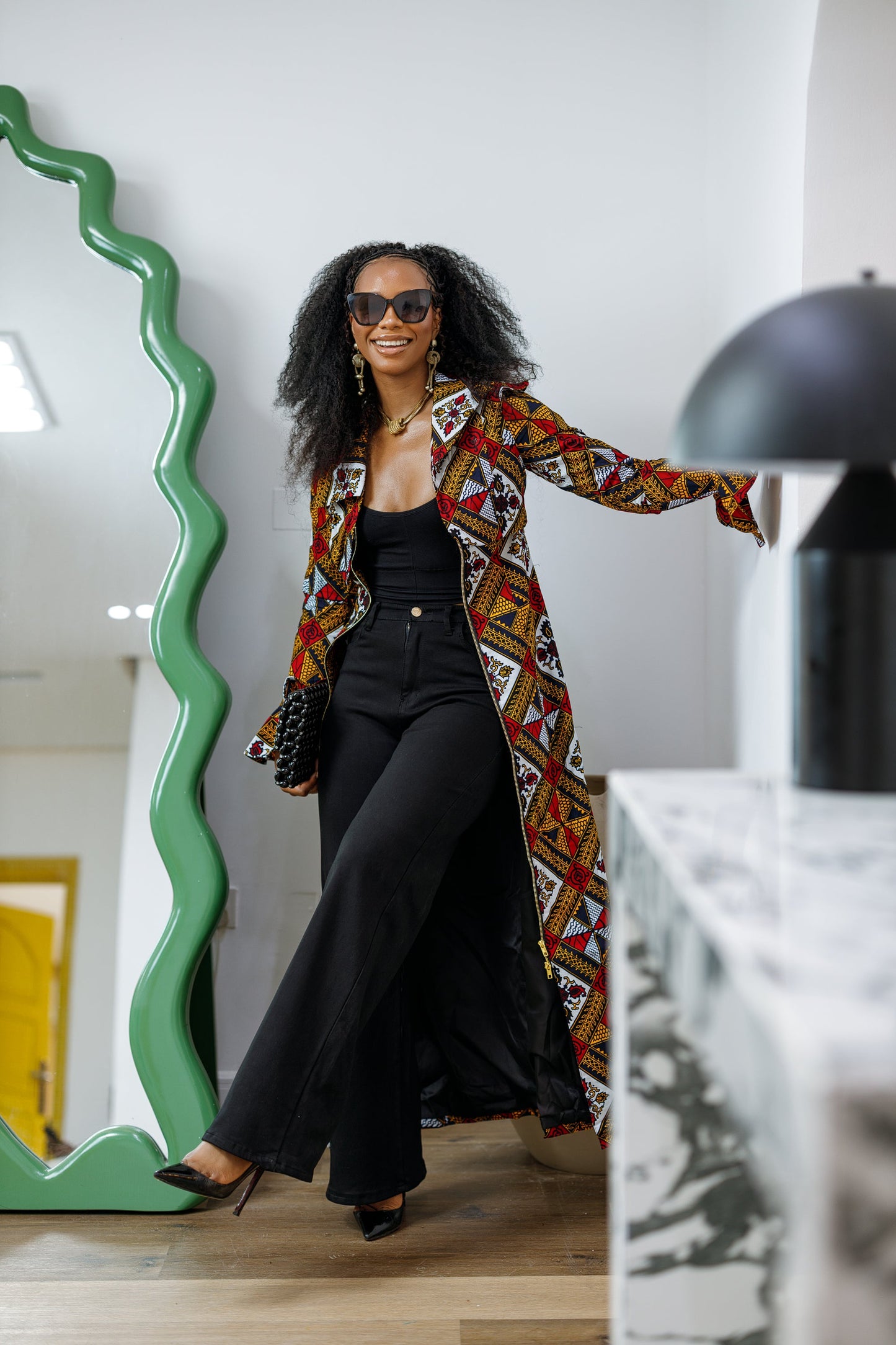 KAZI AFRICAN PRINT LONGLINE JACKET/DRESS [MULTICOLOR]