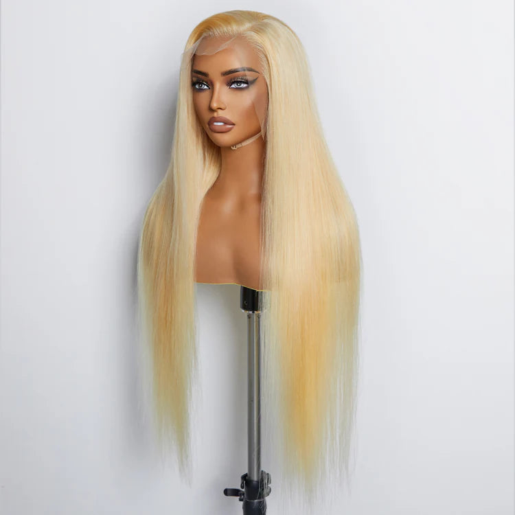 26-30 Inches Pre-Plucked 13"x4" #613 Straight Lace Frontal Wig 200% Density-100% Human Hair