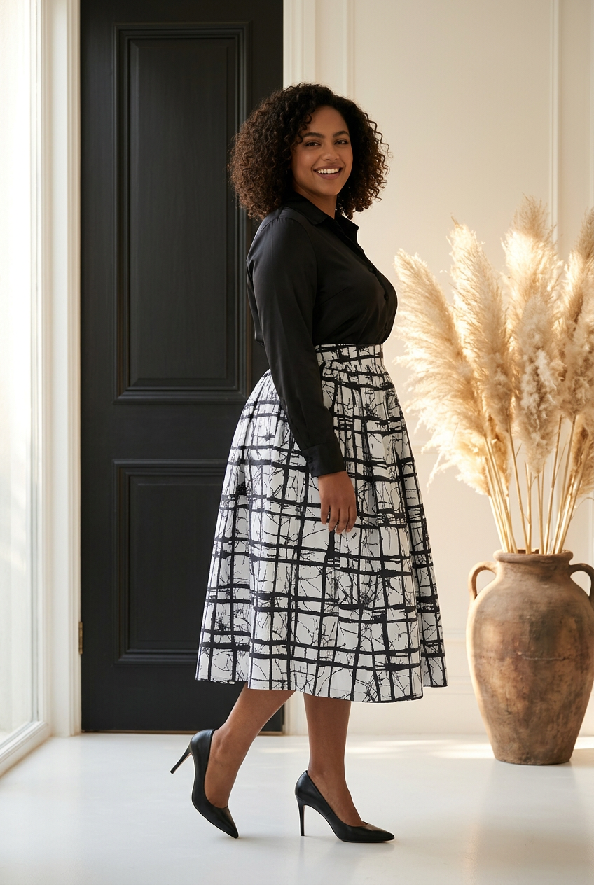 Ankara Midi Flare Skirt (1312 J)