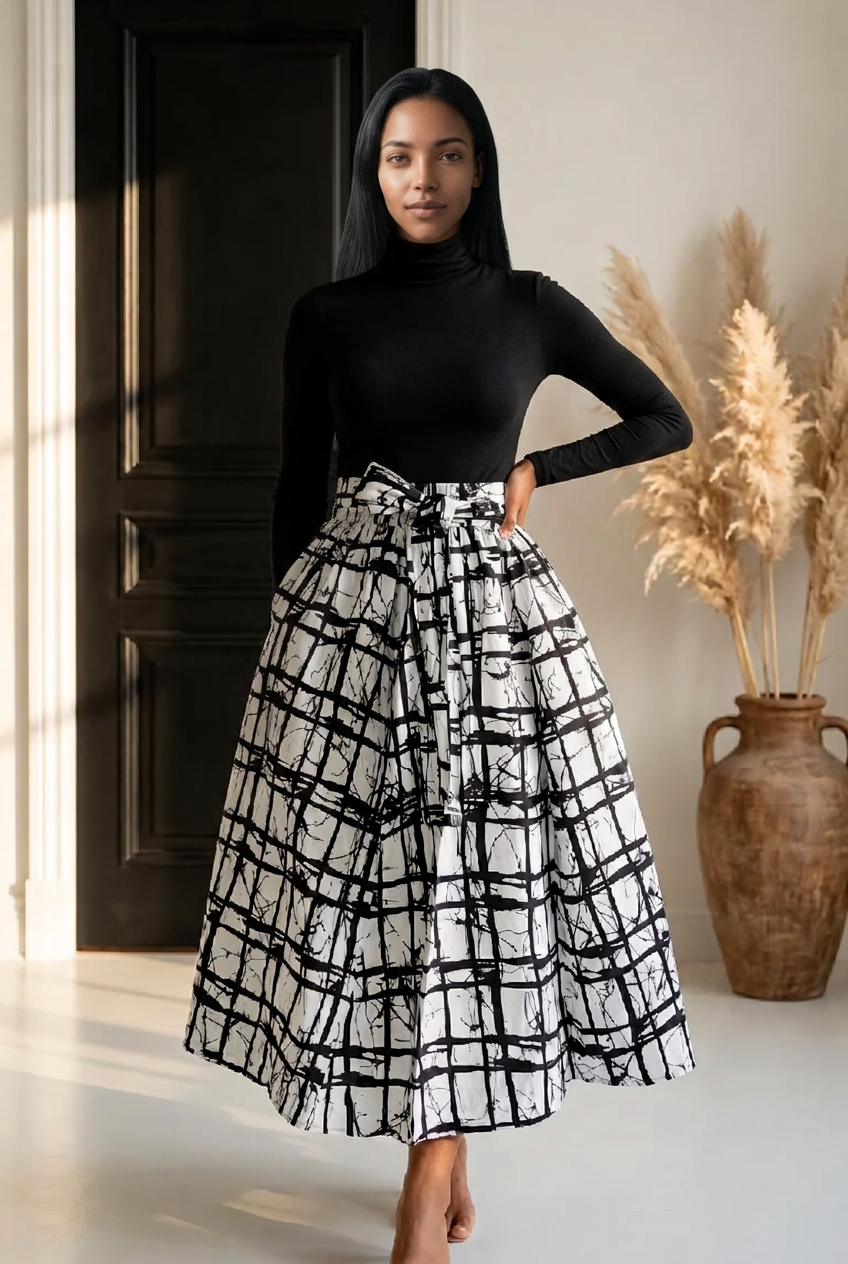 Ankara Midi Flare Skirt (1312 J)
