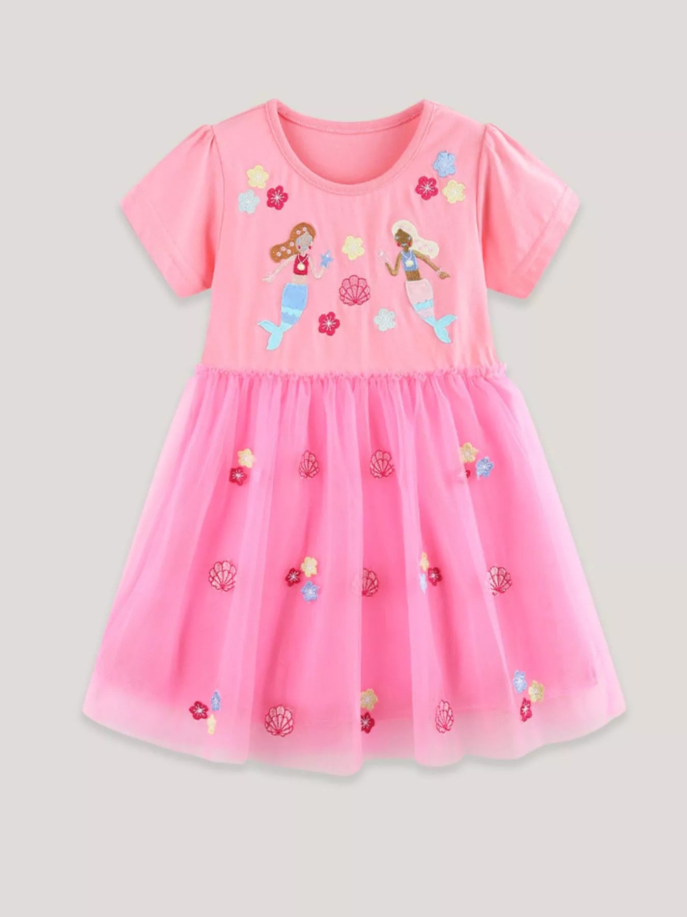 Children's Embroidered Tulle Dress – Uylee's Boutique