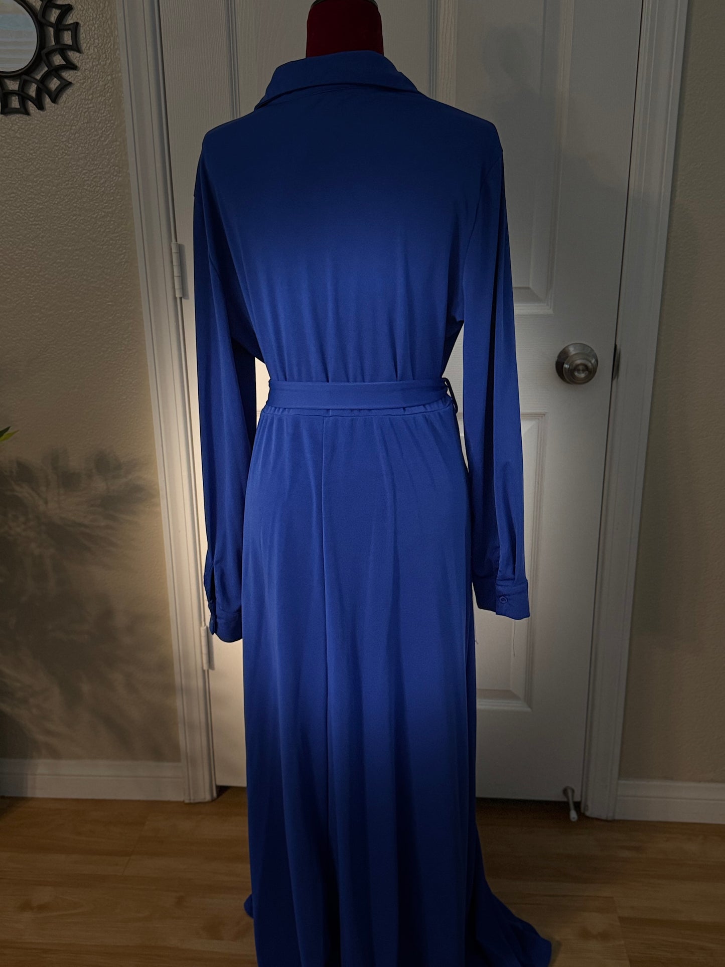 Plus Size Button Down Maxi Length Dress, 2XL