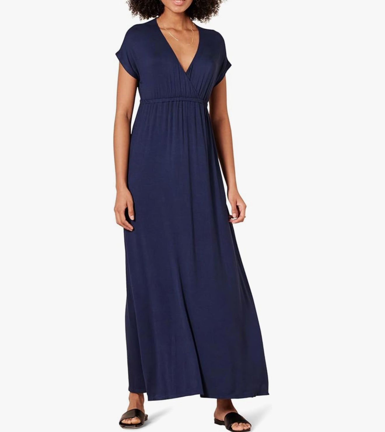 Plus Size Blue Waisted Maxi Dress, Size 1X