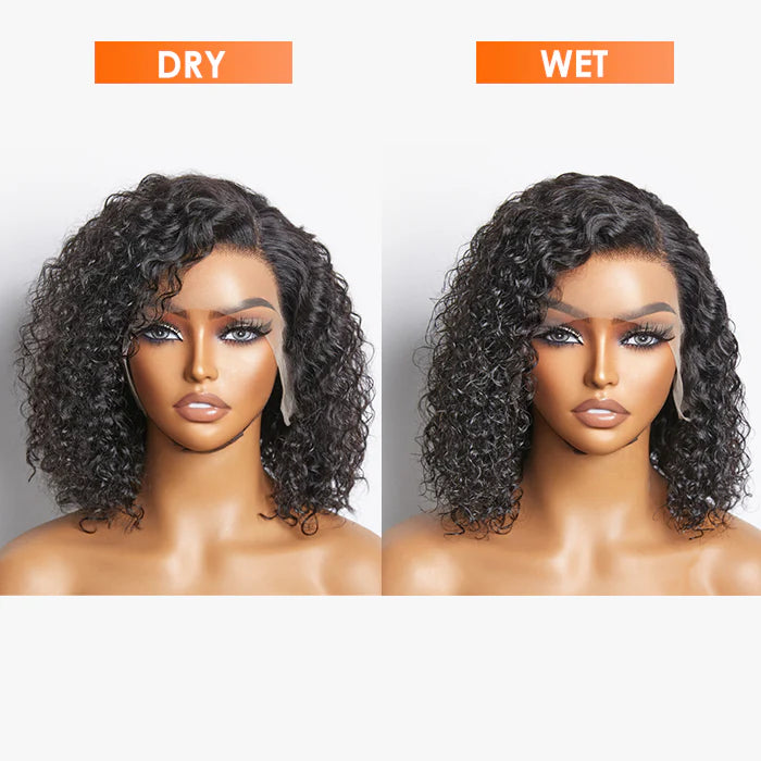 Pre-Plucked 13x4 Lace Front Curly Bob Wig 150% Density