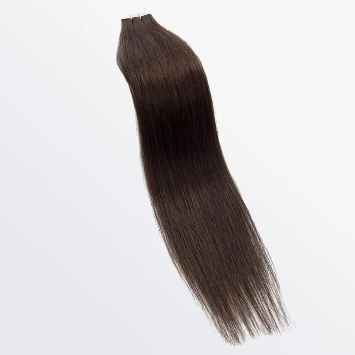 Premium Quality Straight Tape In Remy Hair Extensions #2 Darkest Brown