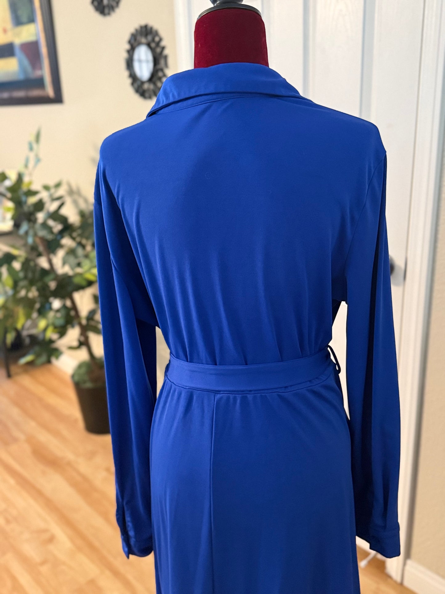 Plus Size Button Down Maxi Length Dress, 2XL