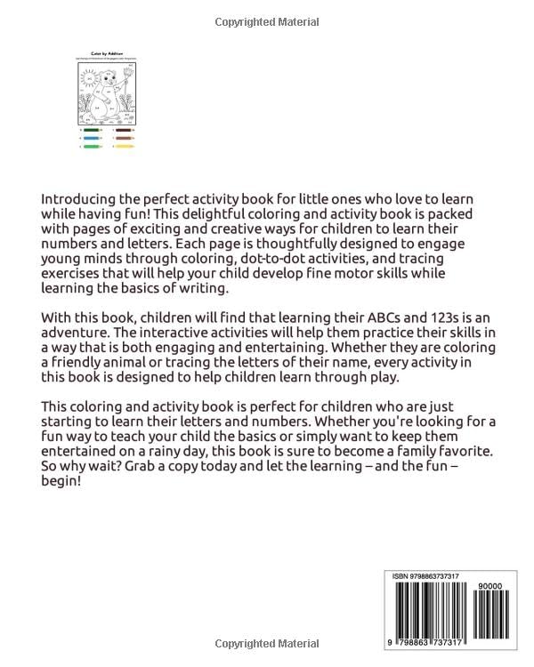 Children's Coloring and Activity Book: Coloring and Color by Number (Teaching Children to Read and Write with Fun) Paperback - 262 pages