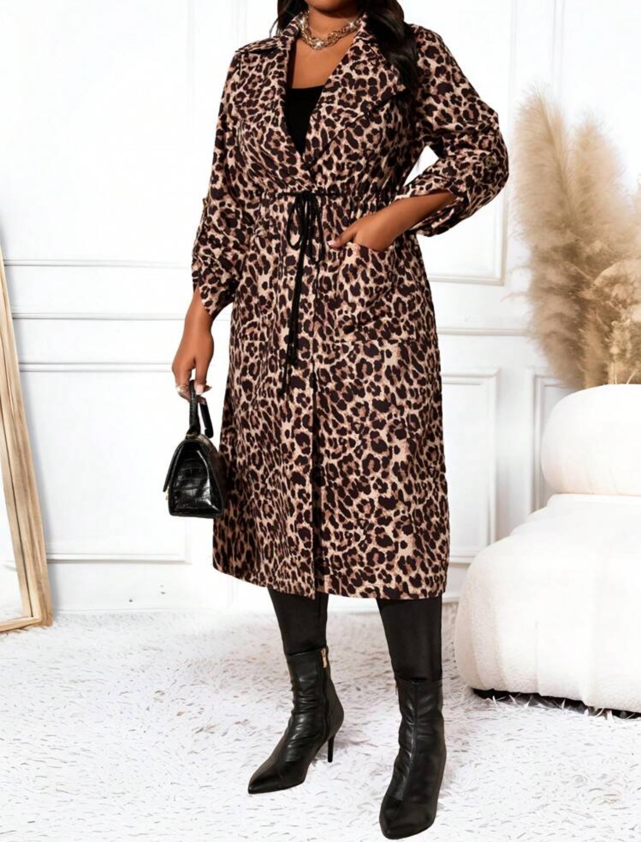 Animal Print Long Length Cardigan, Plus Size 12 - 20