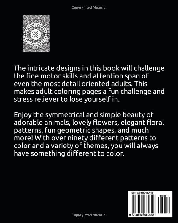 Adult Coloring Book: Stress Relief (Adult Coloring Books - Stress Relief and Self Care) Paperback ©️